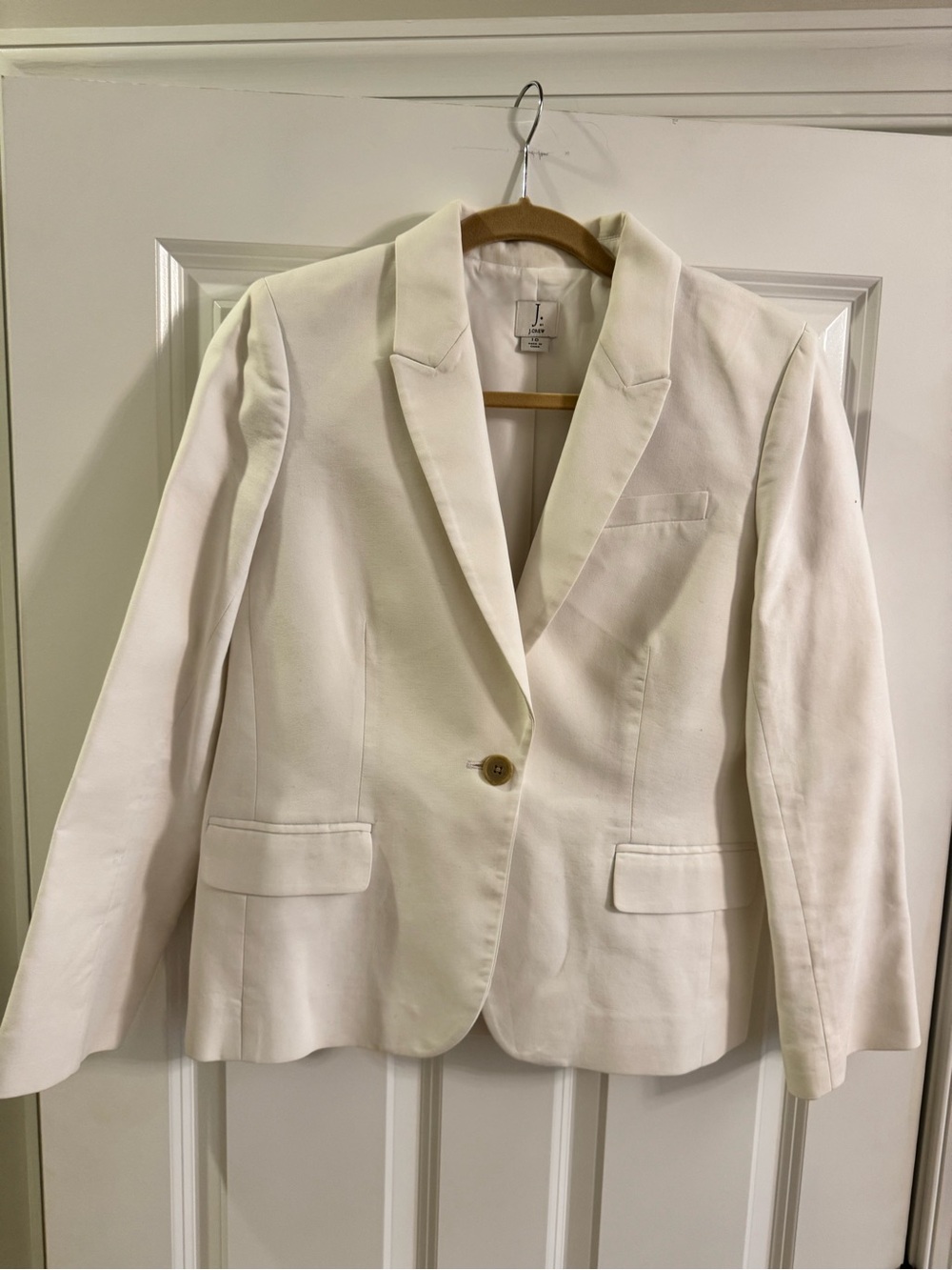 J. Crew White Single-Button Tailored Blazer